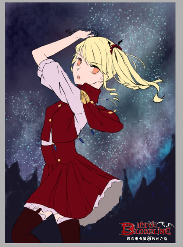 此原创人物名为埃莉莎,设定为曾经的拉斯特氏族一员,成为血族后加入了
